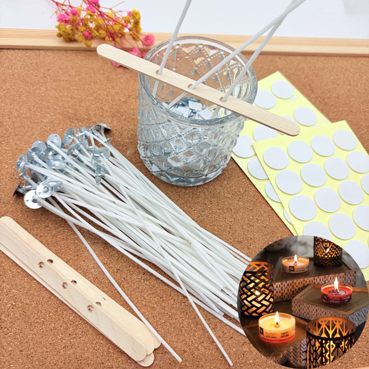 1 SET Candle Making DIY Kits S - Wood Wick Tab Set ulasan dan harga