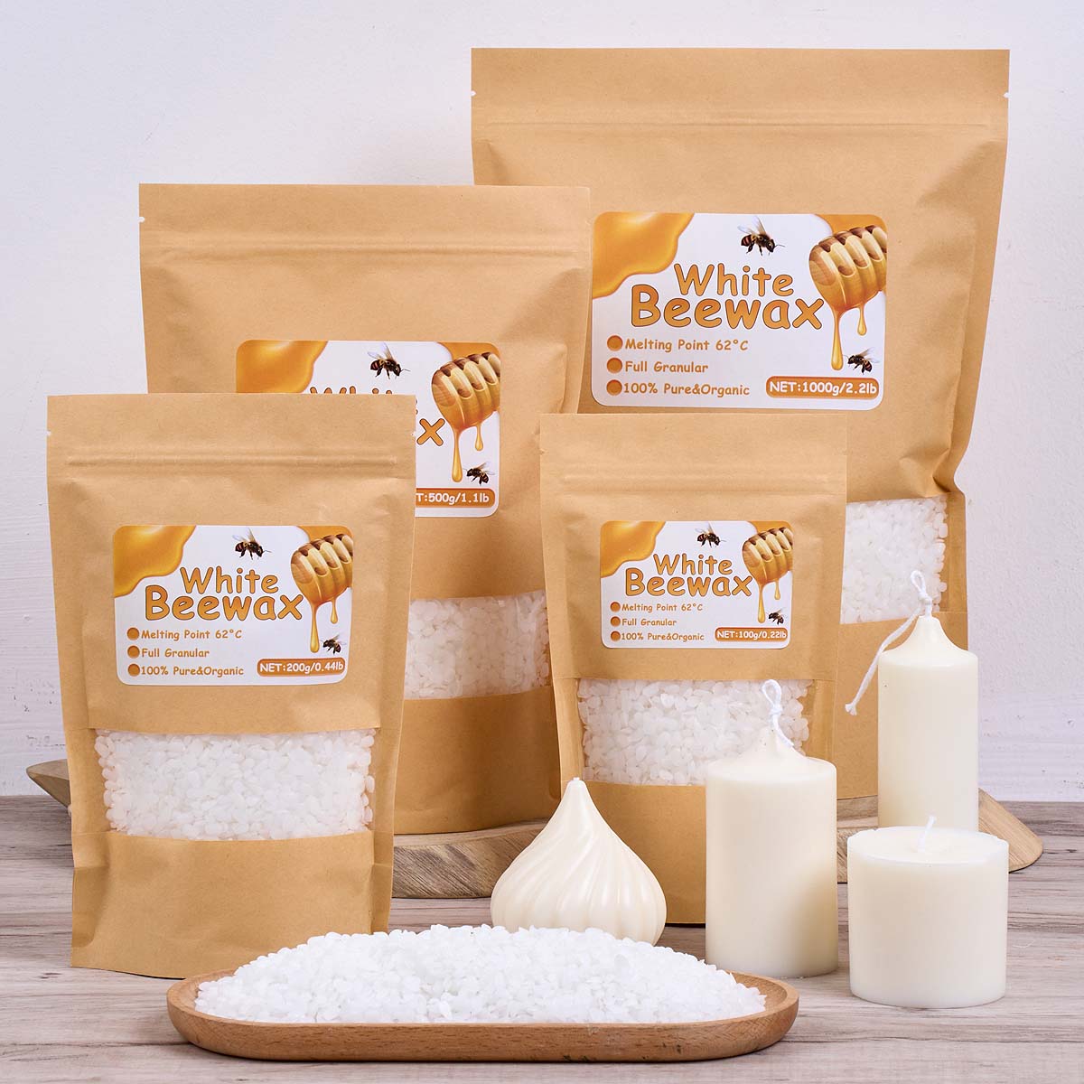 1000g White Beeswax DIY Candle - Candle Supplies Beeswax ulasan dan harga